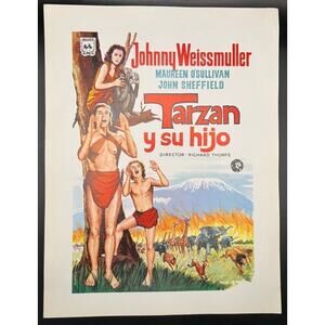 Spanish Tarzan Finds a Son Johnny Weissmuller Thick Stock Movie Flyer Hollywood